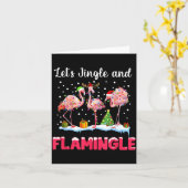 Carte Let's Jingle And Flamingle Funny Flamingo Christma (Fleur jaune)