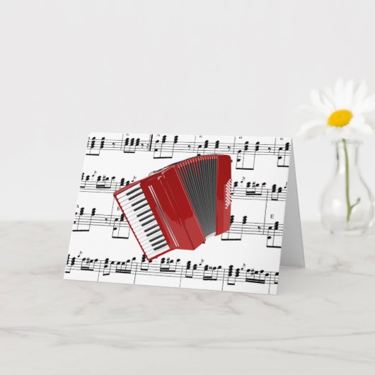 Carte Let's Polka, Red Accordion, (Petite plante)