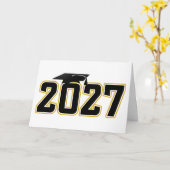 Carte Letterman Class of 2027 Graduation (Fleur jaune)