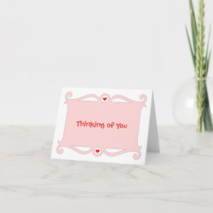 Carte lettre à défilement rose « Je pense à toi »