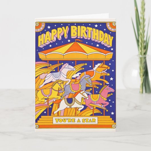 Carte lettre à manège d'anniversaire (Devant)