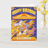 Carte lettre à manège d'anniversaire (Fleur jaune)