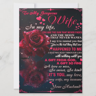 Carte Lettre À Mon Cadeau Femme, Couple Love Cadeau Mari