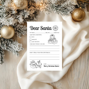 Carte Lettre à Père Noël Imprimable Facile à imprimer