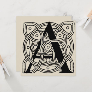 Carte Lettre A Vintage Monogramme De Noeud Celtique