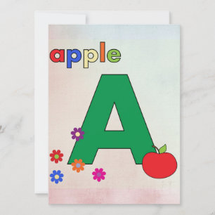 Carte LETTRE Apple A A