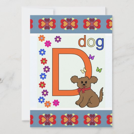 CARTE LETTRE CHIEN D (Devant)