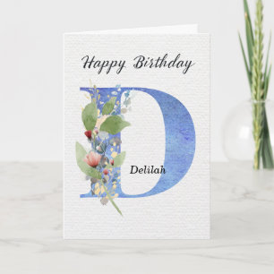 Carte Lettre D Anniversaire Nom Personnalisé Son Bleu Mo