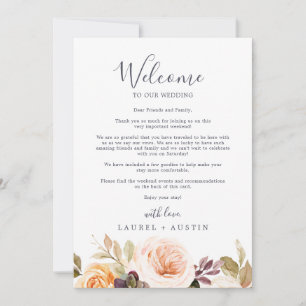 Carte LETTRE D'ACCUEIL DU Mariage DE LA TERRE rustique