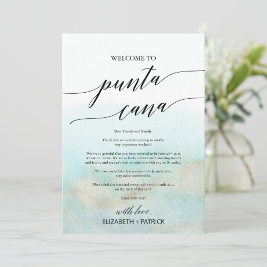 Carte Lettre d'accueil & Itinéraire Aqua Beach Punta Can (Debout devant)