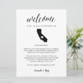 Carte LETTRE D'ACCUEIL Mariage DE Californie & Itinérair (Debout devant)