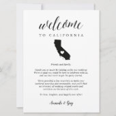 Carte LETTRE D'ACCUEIL Mariage DE Californie & Itinérair (Devant)