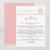 Carte LETTRE D'ACCUEIL Mariage DE Jamaïque Rose D'OR (Devant / Derrière)