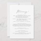 Carte Lettre d'accueil Mariage en argent délicate & Itin (Dos)