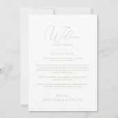Carte LETTRE D'ACCUEIL MINI-CHIC Gold Classy Mariage (Devant)