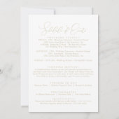 Carte LETTRE D'ACCUEIL MINI-CHIC Gold Classy Mariage (Dos)