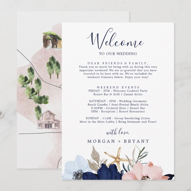 Carte LETTRE D'ACCUEIL NAUTIQUE NOUVELLE Itinéraire & Ca (Devant / Derrière)