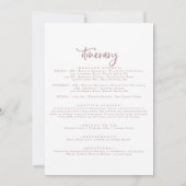 Carte LETTRE D'ACCUEIL Rose Rustique Mariage D'OR Itinér (Dos)