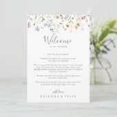 Carte Lettre d'accueil Wild Multicolor Floral Mariage (Debout devant)