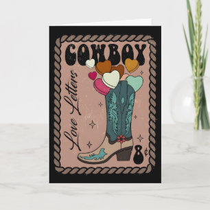 Carte Lettre d'amour de cowboy, Saint-Valentin rétro, Ho