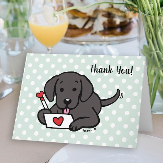 Carte Lettre d'amour du Labrador noir Merci