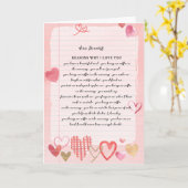 Carte Lettre d'amour | Raisons de votre amour Saint-Vale (Fleur jaune)