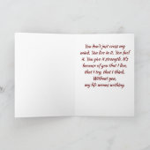 CARTE LETTRE D'AMOUR SUR "NOTRE ANNIVERSAIRE" (Intérieur)