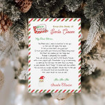 Carte Lettre d'aquarelle mignonne de Père Noël<br><div class="desc">Lettre mignonne de Père Noël Holiday card. Les lettres de Père Noël sont incomplètes sans en-tête. Commandez une lettre manuscrite authentique du Pôle Nord. Père Noël enchante dans la perspective de tendre la main à votre enfant pour lui faire savoir s'ils sont sur la liste coquine ou belle Il va...</div>