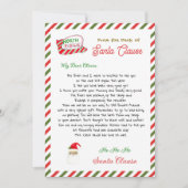 Carte Lettre d'aquarelle mignonne de Père Noël (Devant)