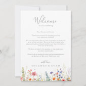 Carte Lettre de bienvenue de mariage botanique de prairi (Devant)