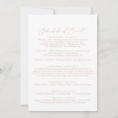 Carte Lettre de bienvenue de Mariage rose Gold Idyllic (Dos)