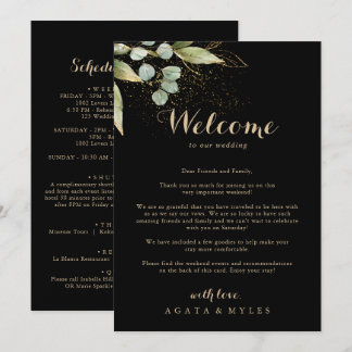 Carte Lettre de bienvenue de mariage Vert Sauge Eucalypt