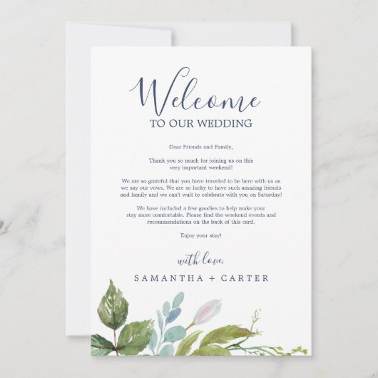 Carte LETTRE DE BIENVENUE D'ÉTÉ ET Itinéraire (Devant)