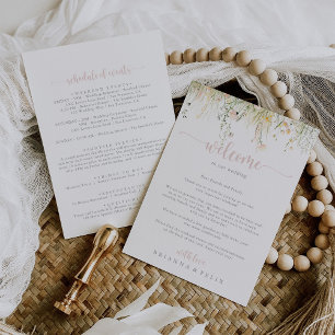 Carte Lettre de bienvenue du Fleur sauvage Boho de verdu