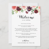 Carte Lettre de bienvenue du Mariage de la calligraphie  (Devant)