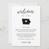 Carte Lettre de bienvenue du Mariage de l'Iowa et itinér (Devant)