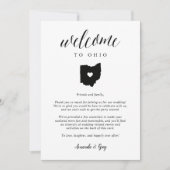 Carte Lettre de bienvenue du Mariage de l'Ohio et itinér (Devant)