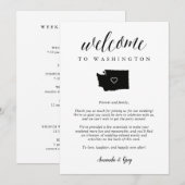Carte Lettre de bienvenue du Mariage de Washington & Iti (Devant / Derrière)