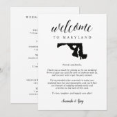 Carte Lettre de bienvenue du Mariage du Maryland et itin (Devant / Derrière)