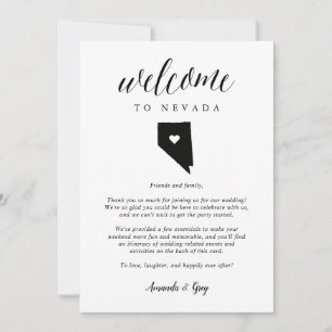 Carte Lettre de bienvenue du Mariage du Nevada & Itinéra