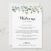 Carte Lettre de bienvenue du Mariage Eucalyptus Foliage (Devant)