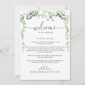 Carte Lettre de bienvenue du Mariage Eucalyptus Vert (Devant)
