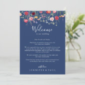 Carte Lettre de bienvenue du Mariage Fleur sauvage Boho (Debout devant)
