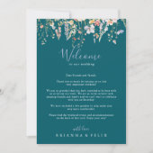 Carte Lettre de bienvenue du Mariage vert du Fleur sauva (Devant)