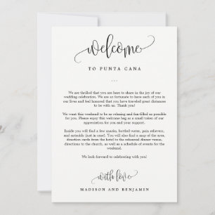 Carte Lettre de bienvenue et sac de bienvenue du Mariage