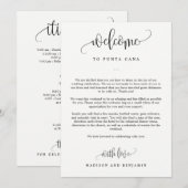 Carte Lettre de bienvenue et sac de bienvenue du Mariage (Devant / Derrière)