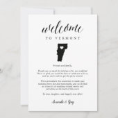 Carte Lettre de bienvenue Mariage du Vermont & Itinérair (Devant)