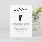 Carte Lettre de bienvenue Mariage du Vermont & Itinérair (Debout devant)