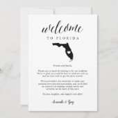 Carte Lettre de bienvenue Mariage Floride & Itinéraire (Devant)