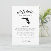 Carte Lettre de bienvenue Mariage Floride & Itinéraire (Debout devant)